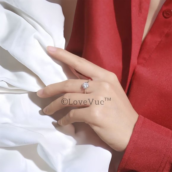 Certified 1ct. t.w. Diamond Star Solitaire Engagement Wedding Ring - Picture 5 of 14